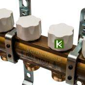 Коллектор для теплого пола с вентилями 4 выхода STOUT SMB 0468 000004